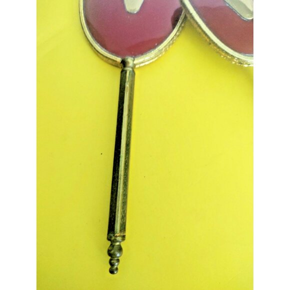 Vintage Brass and Cut Glass Hand Mirror & Brush Vanity Set 1930-1940 - Picture 3 of 15